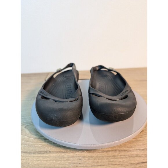 CROCS Black Prima Ballet Flats Shoes Women's Size 8 Casual Work Comfy Classic * - Picture 2 of 10